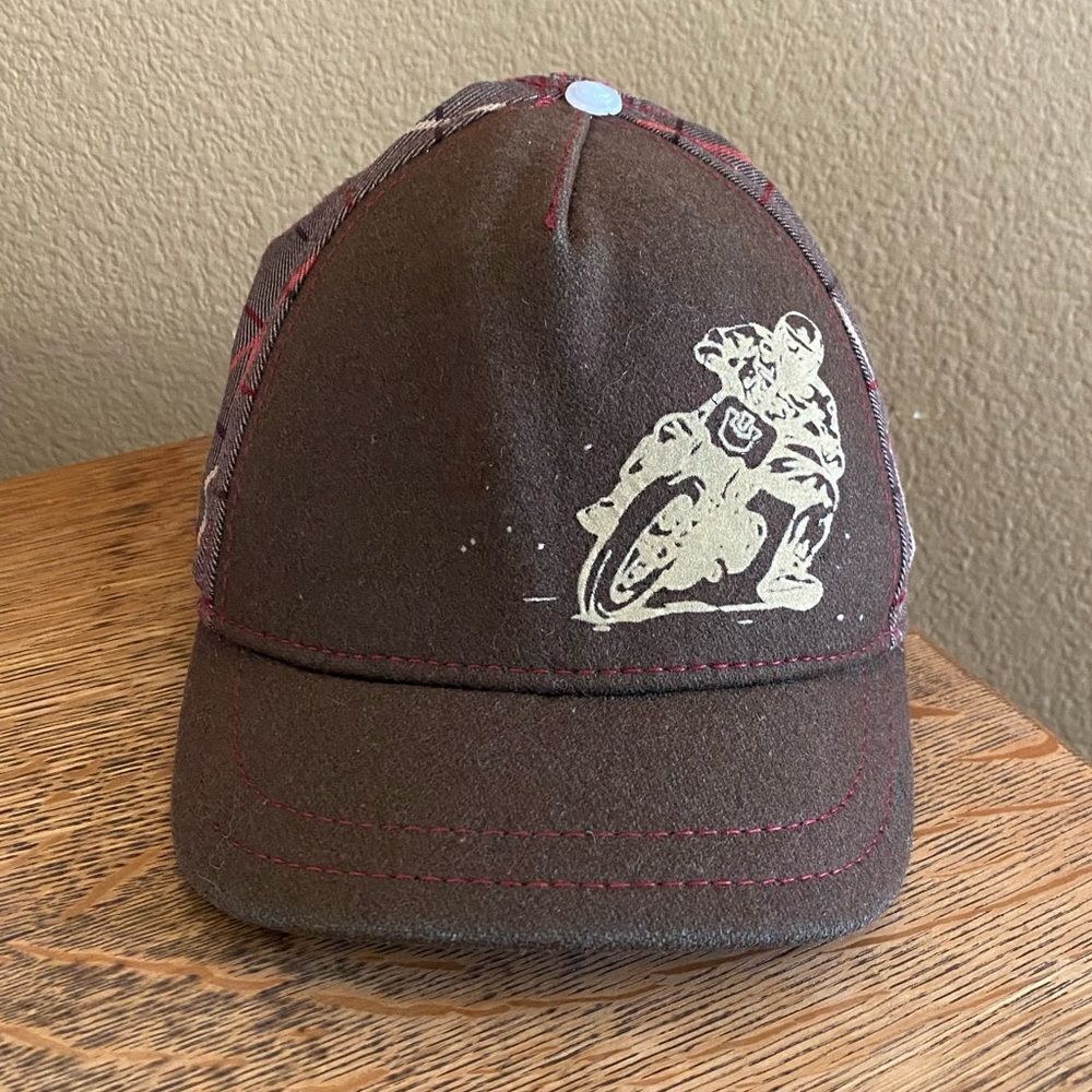 Gorin San Cassel Kids Brown Motorcross Adjustable Baseball Hat.  One Size. VGUC!